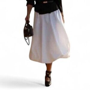 Zara Elegant Balloon Midi White Women's